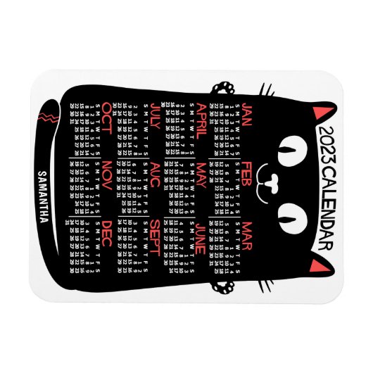 2023 Monatlicher Kalender Mittelalterliche Schwarz Magnet (Horizontal)