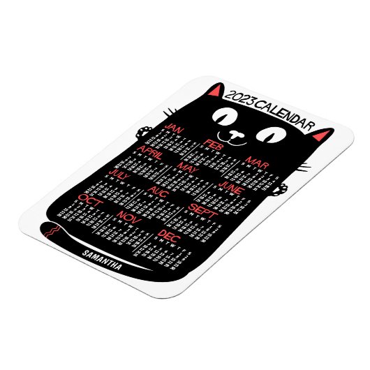 2023 Monatlicher Kalender Mittelalterliche Schwarz Magnet (Linke Seite)