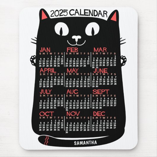 2023 Monatlicher Kalender Mittelalterliche Schwarz Mousepad (Vorne)
