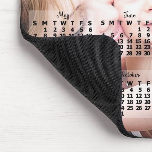 2023 Monatlicher Kalender Schwarzer Text hinzufüge Mousepad (Ecke)