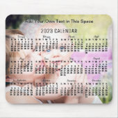 2023 Monatlicher Kalender Schwarzer Text hinzufüge Mousepad (Vorne)