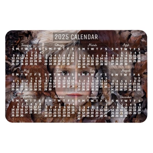 2023 Monatlicher Kalender weiß | Foto hinzufügen Magnet (Horizontal)