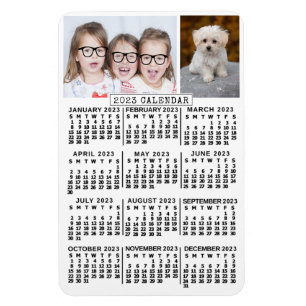 2023 Monatlicher Kalender weiß   Fotovorlage Magnet