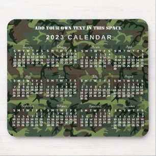 2023 Monatskalender Camouflage Camouflage Grün Mousepad