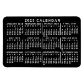 2023 Monatskalender Klassisch Schwarz/Weiß Magnet (Horizontal)