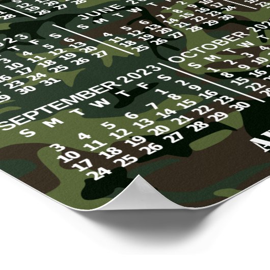 2023 Monatskalender Mappe 3 Fotos hinzufügen Poster (Ecke)