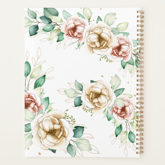 2023 Monogramm Aquarellfarben wöchentlich Planer (Rückseite)