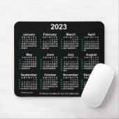 2023 Neon White 52 Weeks ISO Calendar by Janz Mousepad (Mit Mouse)