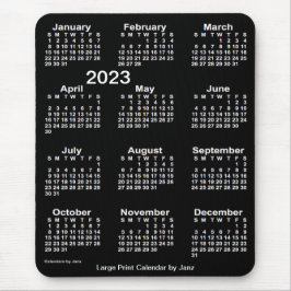 2023 Neon White Large Print Calendar von Janz Mousepad