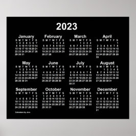 2023 Neon White Wall Calendar von Janz Poster