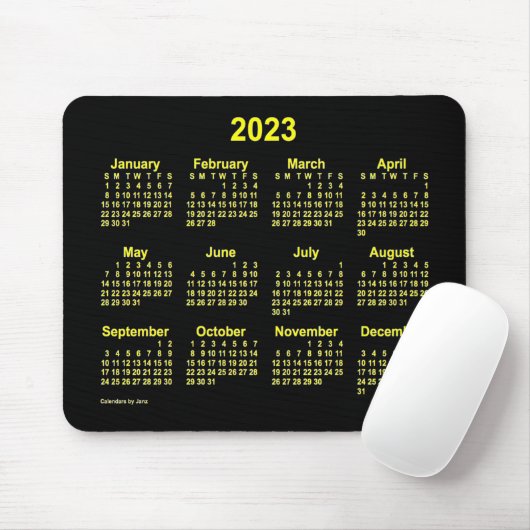 2023 Neon Yellow Calendar von Janz Mousepad (Mit Mouse)
