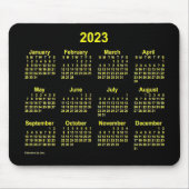 2023 Neon Yellow Calendar von Janz Mousepad (Vorne)