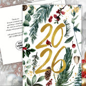 2023 New Year Business Festival Pine Bough Gold Postkarte