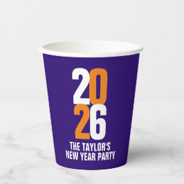 2023 New Year Event Custom Orange Dark Blue Pappbecher