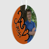 2023 Orange-Graduate-Foto Ornament (Vorderseite)