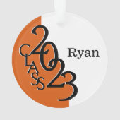 2023 Orange-Graduate-Foto Ornament (Rückseite)