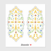 2023 Paschal Candle Blue Flowers Sticker (Blatt)