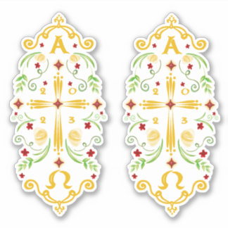 2023 Paschal Candle Red Blume Sticker