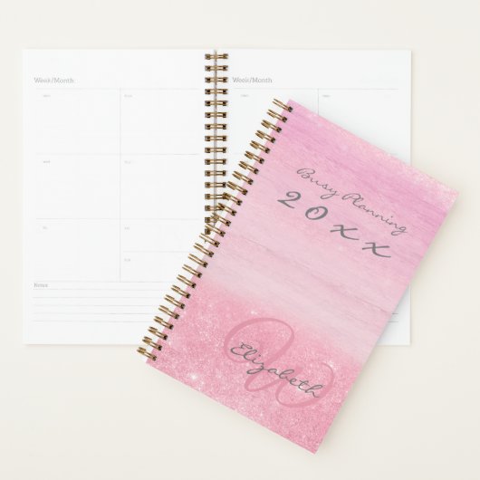 2023 Planner Pink Ombre Shimmer mit Monogramm Planer (Anzeige)
