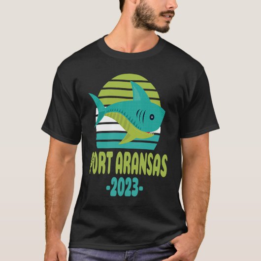 2023 Port Aransas Texas Shark T-Shirt (Vorderseite)