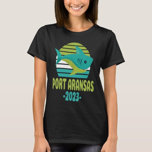 2023 Port Aransas Texas Shark T-Shirt (Vorderseite)