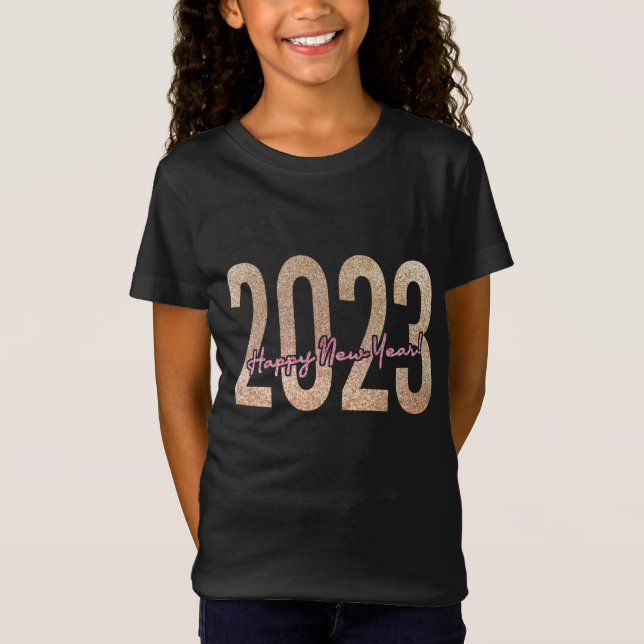 2023 Premium-Design mit gliteriger Textur T-Shirt (Vorderseite)
