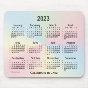 2023 Rainbow Cloud 52 Weeks Calendar by Janz Mousepad