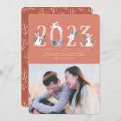 2023 Red Foliage Chinesischer Neujahrskarte Einladung (Vorne/Hinten)