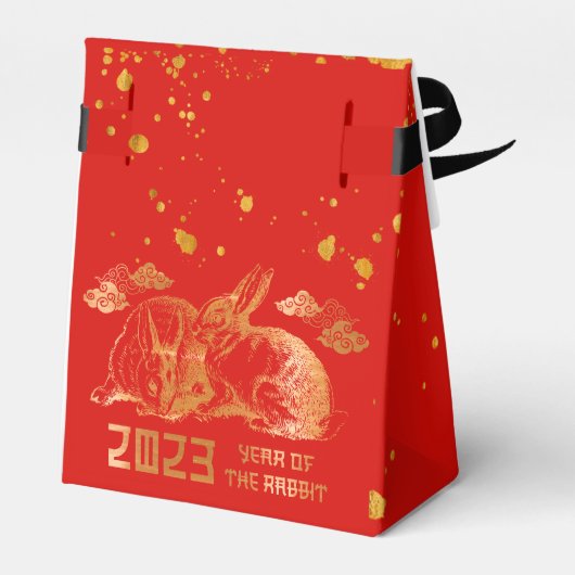 2023 Red Gold Rabbit Chinesisches Neujahrsgeschenk Geschenkschachtel (Rückseite)