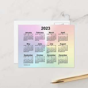 2023 Regenbogen-Wolken-Mini-Kalender von Janz Postkarte
