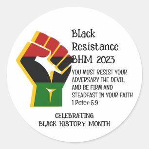 2023 Resistance BLACK HISTORY MONTH Runder Aufkleber
