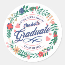 2023 Retro Blume Wreath Grad Party Napkins