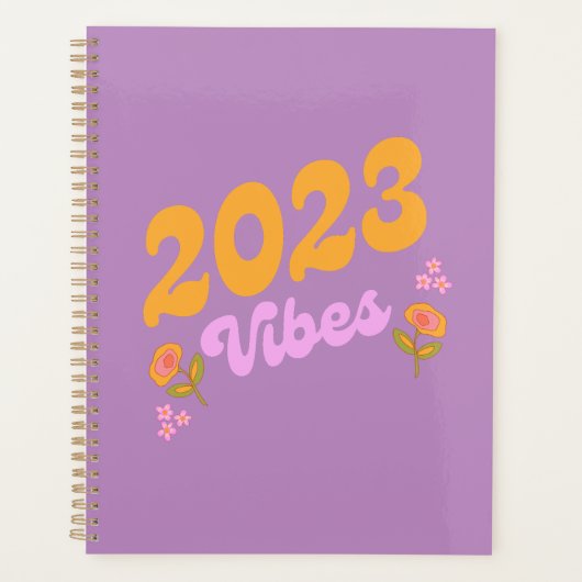 2023 Retro Vibes Yearly Planner Planer (Vorderseite)