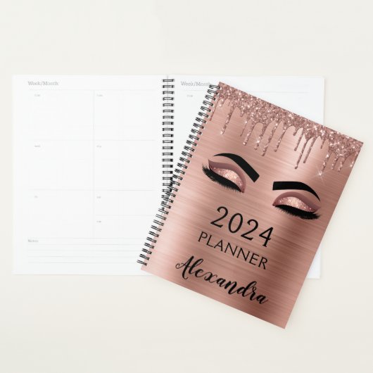 2023 Rose Gold Blush Pink  Glitter Eyelashes Planer (Anzeige)