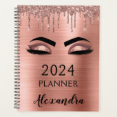 2023 Rose Gold Blush Pink  Glitter Eyelashes Planer (Vorderseite)