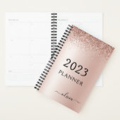 2023 Rose Gold Blush Pink Glitter Monogram Planer (Anzeige)
