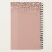 2023 Rose Gold Blush Pink Glitzer Monogram Girly Planer (Rückseite)
