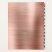 2023 Rose Gold Blush Pink Sparkle Monogram Planer (Rückseite)