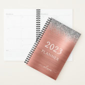 2023 Rose Gold Blush Silver Glitzer Monogram Planer (Anzeige)
