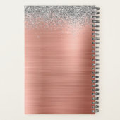 2023 Rose Gold Blush Silver Glitzer Monogram Planer (Rückseite)
