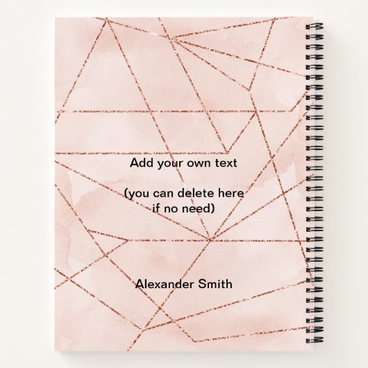 2023 Rose Gold Moderne Familie 12 Foto Kalender Notizblock (Rückseite)