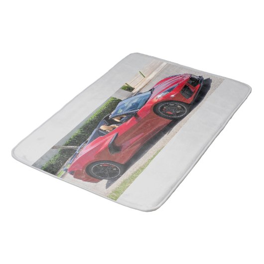 2023 Rotes Korvettenbathmatt Badematte (Schrägansicht)