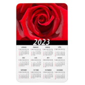 2023 Schöne Rote Rose | Blumenkalender Magnet (Vertikal)