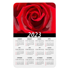 2023 Schöne Rote Rose | Blumenkalender Magnet