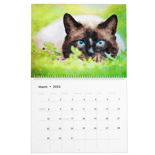 2023 Schöne siamesische Katze Lover Besitzer Gesch Kalender (Mär 2026)