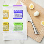 2023 Schriftart im Kalender Geschirrtuch (Viertel Falte)