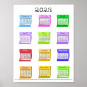 2023 Schriftart im Kalenderwesen Month Sewing Bolt Poster (Vorne)