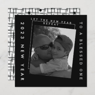 2023 Schwarz-Weiß-Foto der neuen Jahre Karte