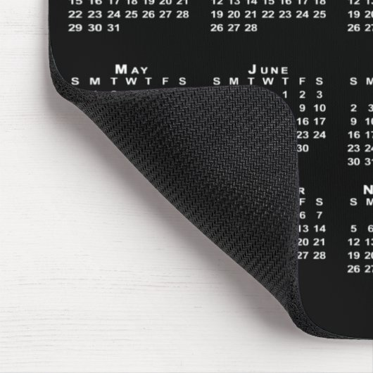 2023 Schwarz-weißes Calendar Company-Logo und Text Mousepad (Ecke)