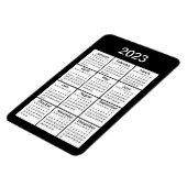 2023 Schwarzer Mini-Kalender-Magnet Magnet (Linke Seite)